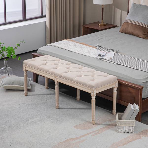 Bettbank 831-733V00BG Beige - Textil - 40 x 48 x 117 cm