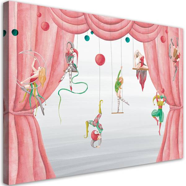 Tableau déco cirque acrobates 90 x 60 cm