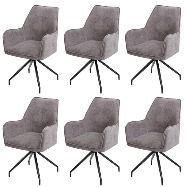 Eetkamerstoel K15 (set van 6) grijs - textiel - 59 x 91 x 60 cm