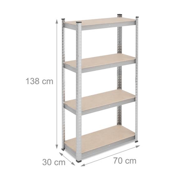 Étagère à charge lourde 4 niveaux Profondeur : 30 cm