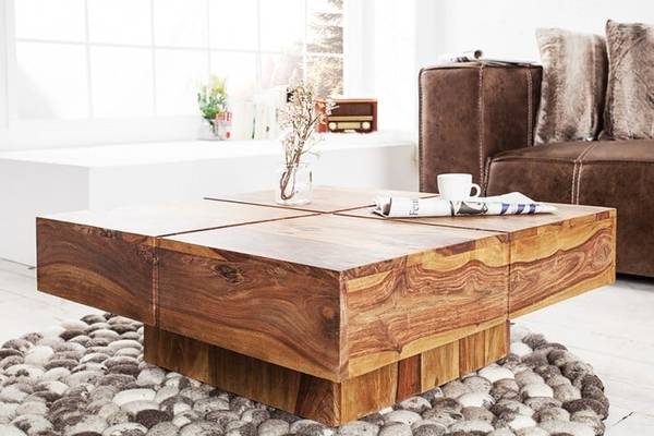 Couchtisch BOLT Braun - Sheesham - 70 x 35 x 70 cm