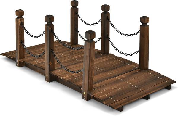 Houten brug SF6290NL bruin - massief hout - 150 x 55 x 67 cm