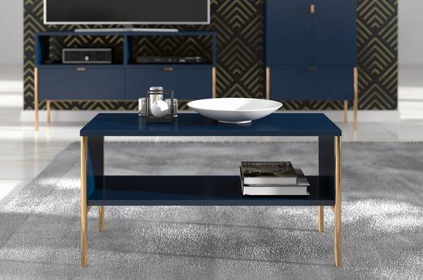Couchtisch Polka Blau - Holzwerkstoff - 80 x 44 x 37 cm