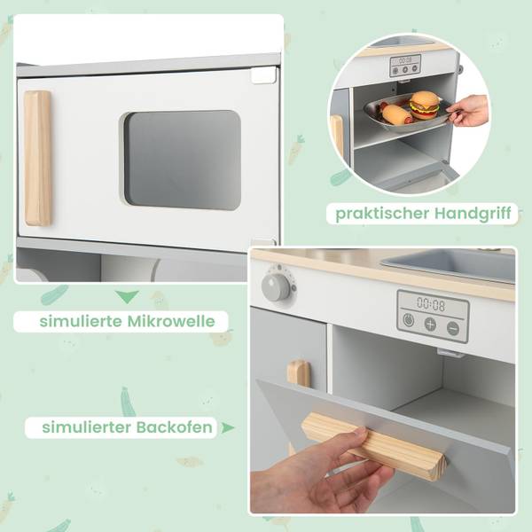 Kinderküche TP10092 Grau - Holzwerkstoff - 53 x 92 x 71 cm