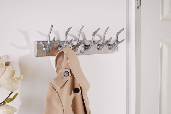 Wandgarderobe DEER Silber - Aluminium - 50 x 15 x 8 cm