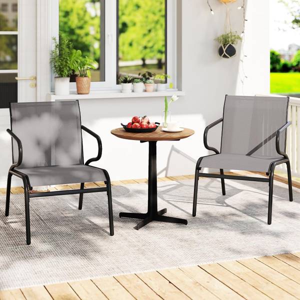 Terrassenstühle ZB34860SD-4DE(2er-Set) Grau - Textil - 54 x 78 x 73 cm
