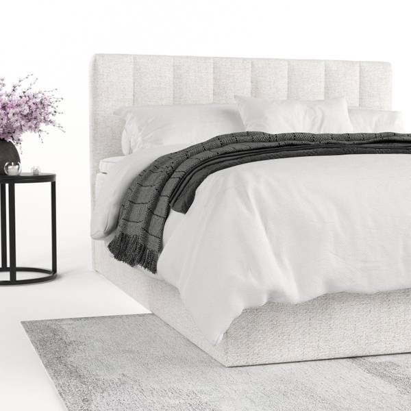 Boxspringbett LUSSO mit Stauraum Neve Creme - Liegefläche Breite: 200 cm