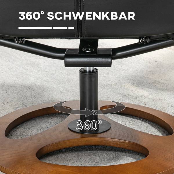 Relaxsessel 2er-Set 839-851V80BK Braun - Kunstleder - 89 x 110 x 77 cm