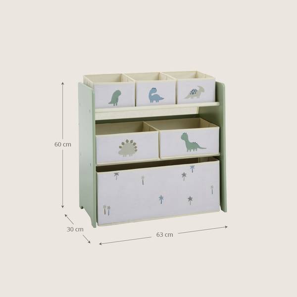 Speelgoedkast DINO groen - plaatmateriaal op houtbasis - 60 x 60 x 30 cm