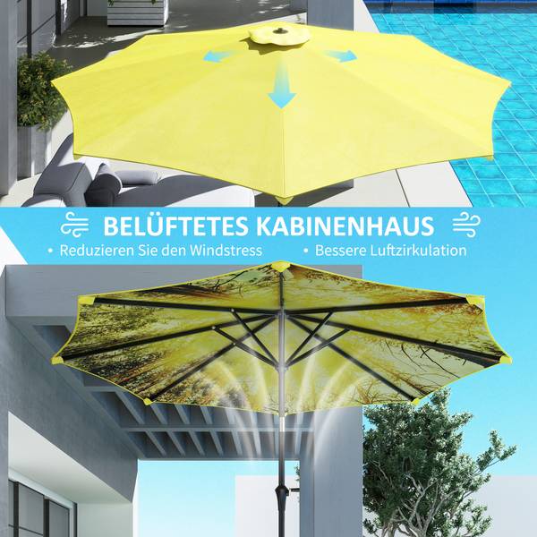 Sonnenschirm 84D-383V00YL Gelb - Textil - 294 x 247 x 294 cm
