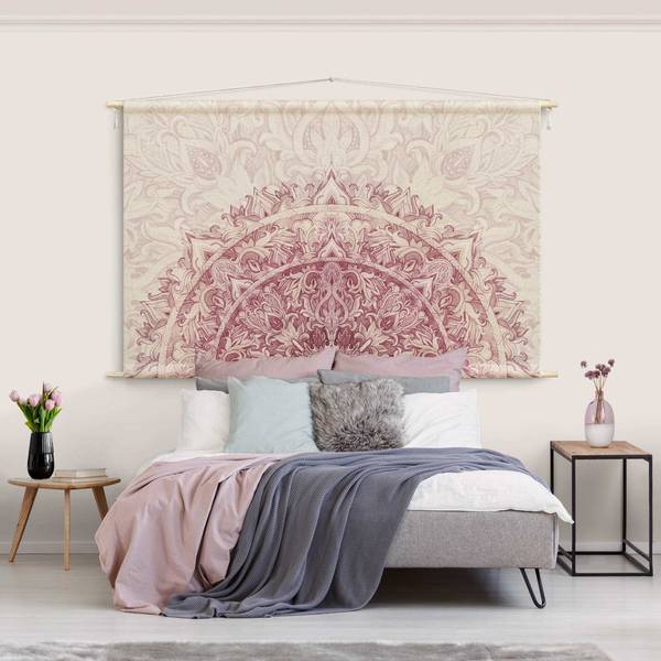 Wandteppich Mandala Ornament halbkreis 110 x 73 cm