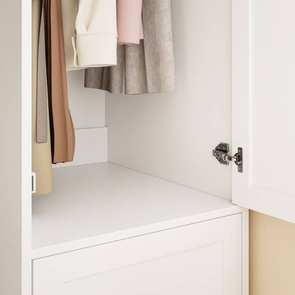 Kleiderschrank KSB03-W Braun - Weiß - Holzwerkstoff - 55 x 187 x 45 cm