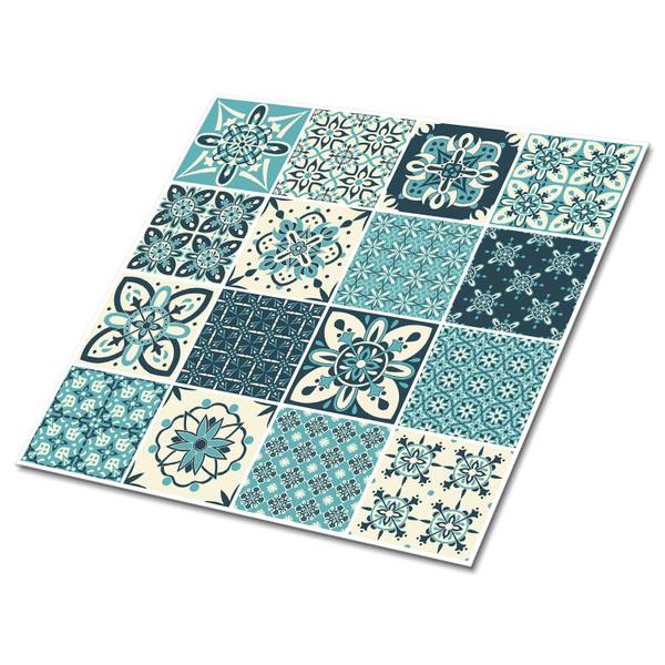 Zelfklevende Tegels Lusitan set van 9 grijs - polyester-PVC - 30 x 30 x 0 cm
