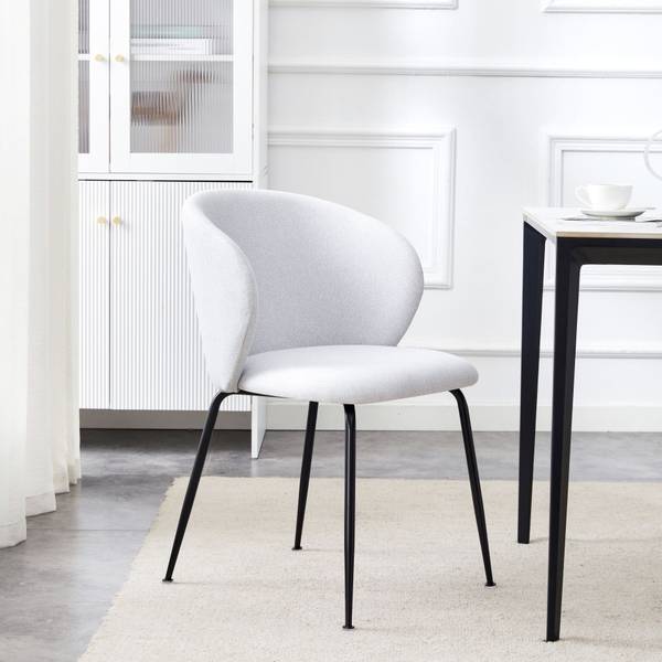 Chaise rembourrée MEALIZE Gris - Tissé à plat - 44 x 78 x 49 cm