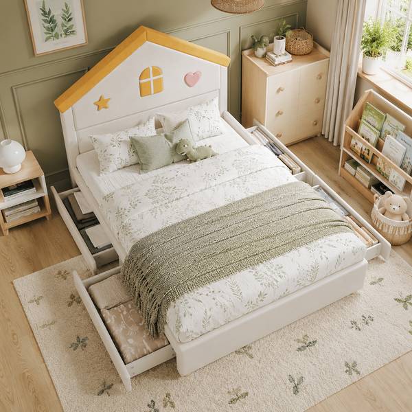Kinderbett TIEMU45 Ⅰ Beige - 147 x 127 x 208 cm