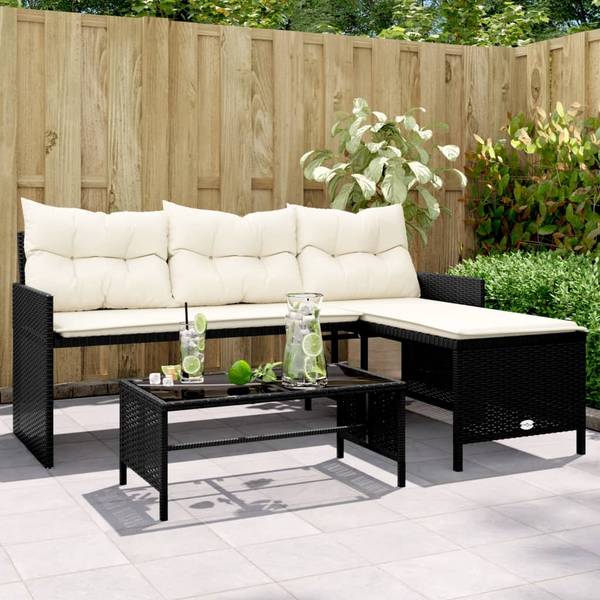 Canapé de jardin 3033167-1 (lot de 2) Noir