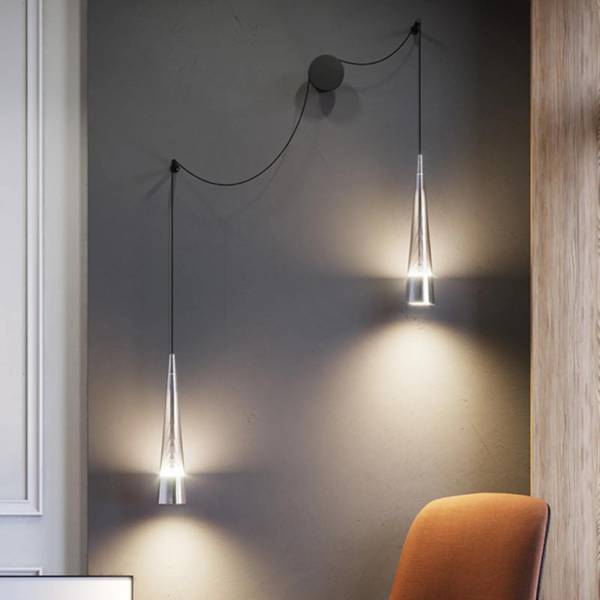 Wandleuchte Modern Jo Schwarz - Silber - Aluminium - 49 x 229 x 39 cm