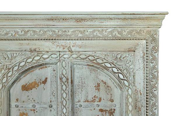 Schrank 6874 Blau - Massivholz - 44 x 207 x 117 cm