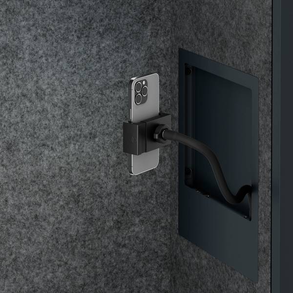 Akustikkabine Sally Schwarz - Grau - Metall - 60 x 185 x 40 cm