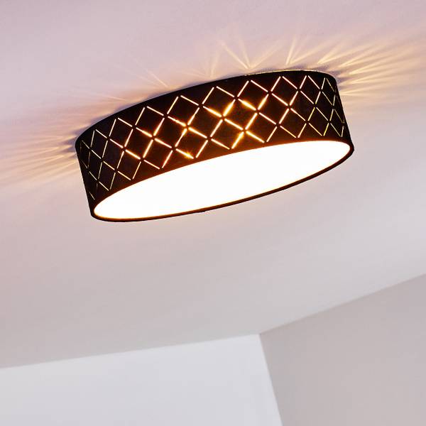 Deckenleuchte Aggius Schwarz - Gold - Metall - 11 x 10 x 39 cm