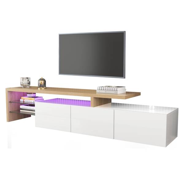 TV-Lowboard GLOWNatur Ⅲ Weiß