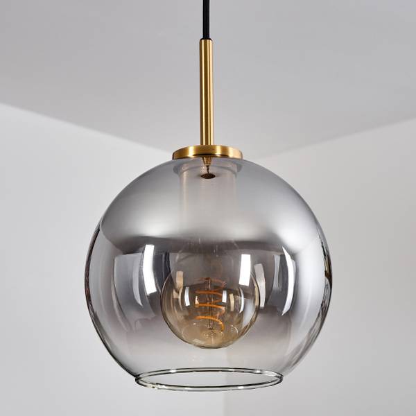 Deckenleuchte Cesaro Grau - Aluminium - Klarglas - 24 x 145 x 24 cm