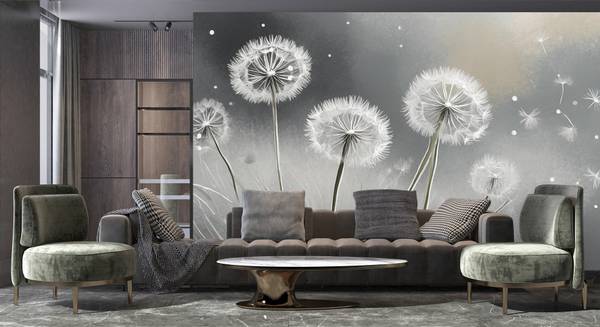Fotobehang paardenbloemen planten natuur 400 x 280 cm