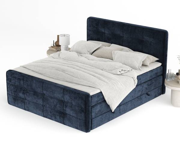Boxspringbett Semplice Marineblau - Liegefläche Breite: 160 cm