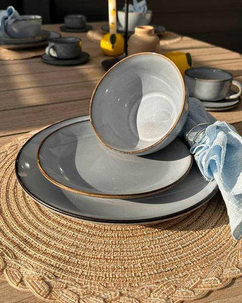 Assiettes et bols JUNIPER Diamètre : 21 cm - Nombre de pièces dans le lot : 4