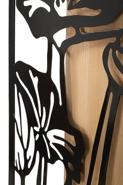Wanddekoration  Lotus Ferro E Wood Schwarz - Metall - 2 x 90 x 60 cm