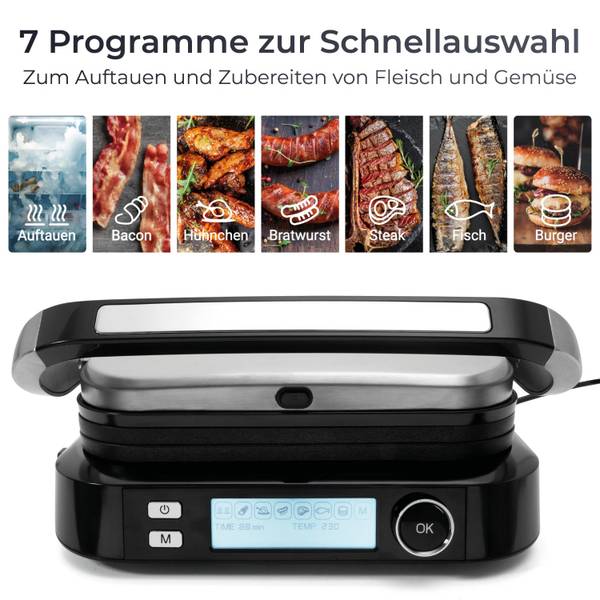 Kontaktgrill 2100 Schwarz - Metall - 34 x 18 x 38 cm