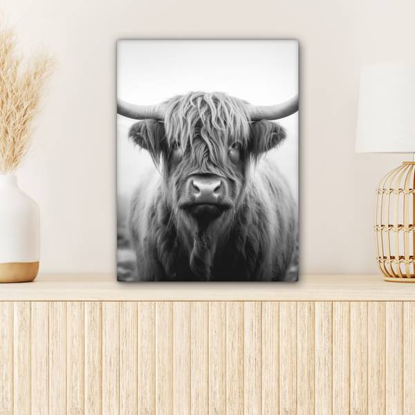 CANVAS SCHILDERIJ Schotse hooglander 30 x 40 cm