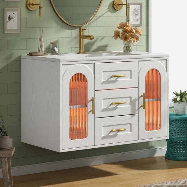 Badezimmerschrank GLOWMU  Ⅲ Weiß