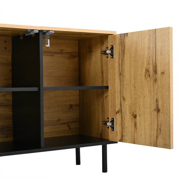 Sideboard Aphrodite Ⅴ Schwarz - Braun - Holzwerkstoff - 120 x 68 x 35 cm