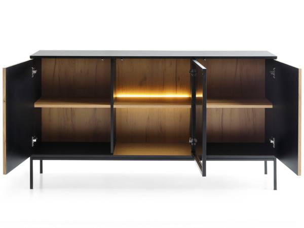 Kommode DEO Braun - Grau - Rauchglas - ABS - 154 x 83 x 39 cm