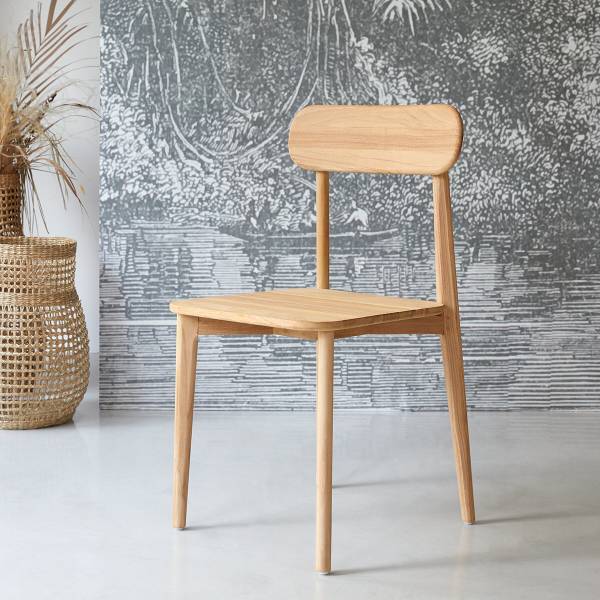 Stuhl Jonàk Beige - Teakholz - 48 x 88 x 52 cm