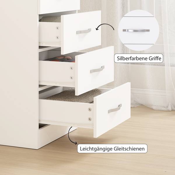 Kommode 83D-118V90WT Weiß - Holzwerkstoff - 35 x 85 x 40 cm