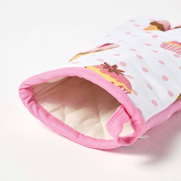 Ofenhandschuh Cupcakes Pink - Baumwollstoff - 18 x 1 x 32 cm