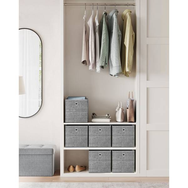 Aufbewahrungsbox Tirana 6er-Set Lucknow Grau - Textil - 26 x 28 x 26 cm