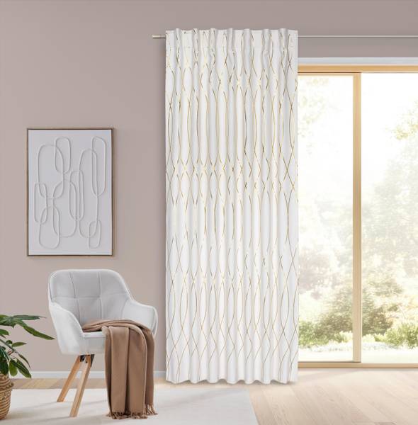 Verdunkelungsvorhang GLAMOUR Gold - Weiß - Textil - 140 x 245 x 1 cm