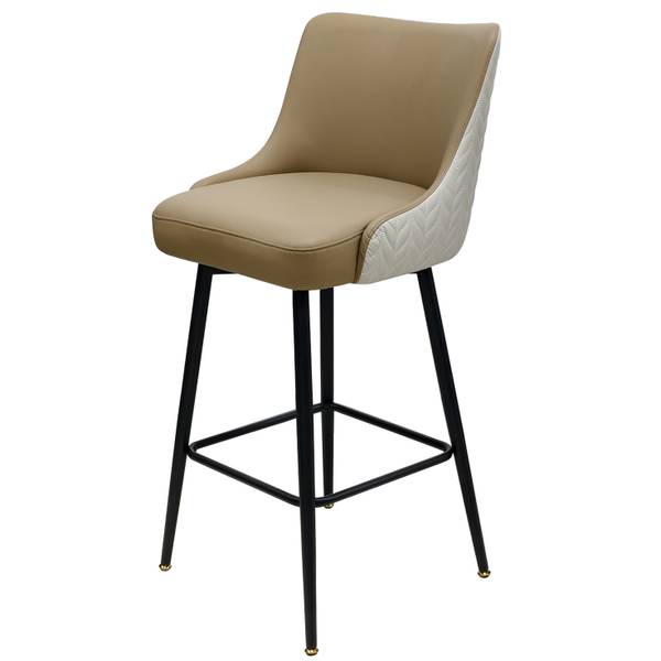 Barhocker Comfora Cremeweiß - Khaki - Einzelstuhl