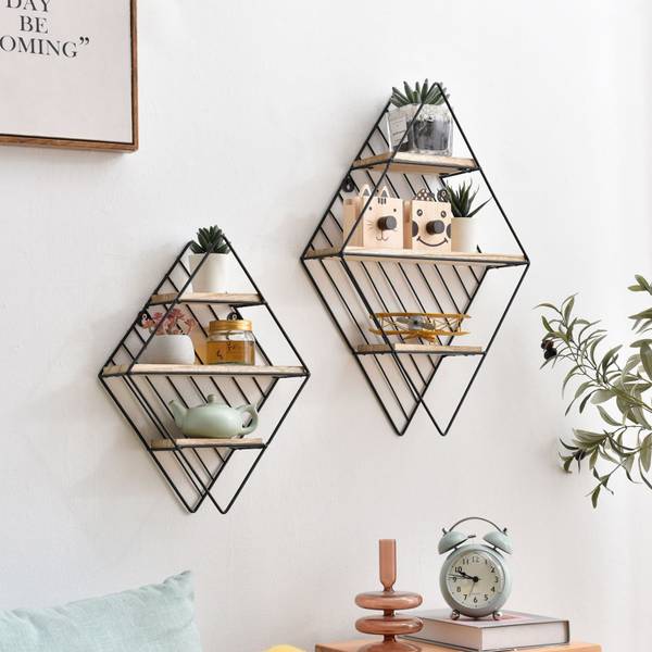 Wandregal Diamante 2er-Set Braun - Massivholz - 36 x 55 x 11 cm