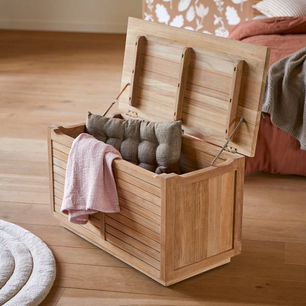 Kinder-Truhe Suzette Braun - Teakholz - 80 x 45 x 40 cm
