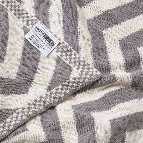 Tagesdecke mit Chevron-Muster Grau - 150 x 200 cm