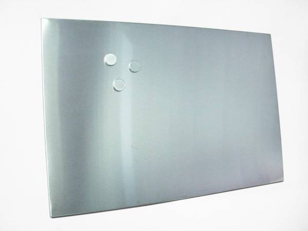 Magnettafel Cosmopolis - Silber - Metall - 80 x 1 x 60 cm