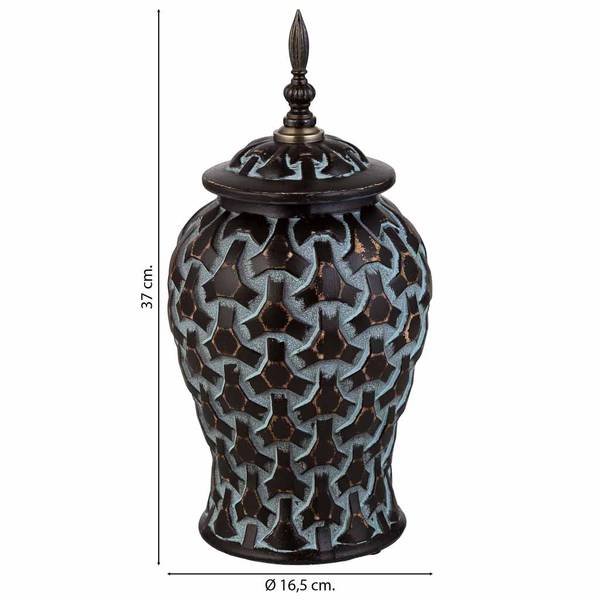Vase 4523289215 Schwarz - Keramik - 17 x 37 x 17 cm
