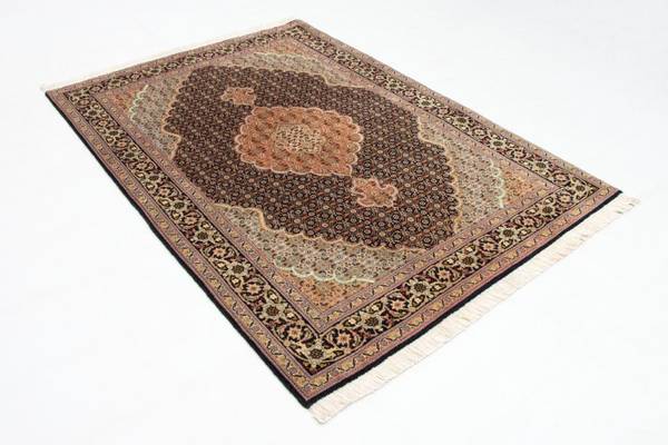 Handgeknüpft Kurzflorteppiche Blau - Wolle - 101 x 1 x 146 cm