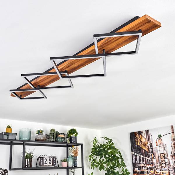 Deckenleuchte Palermo Schwarz - Weiß - Aluminium - PVC - 41 x 12 x 135 cm