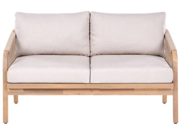 Gartensofa SUMBA Beige - Braun - Massivholz - 139 x 84 x 76 cm