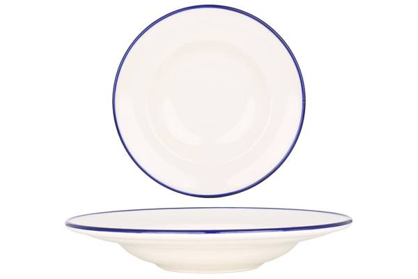 Pasta Teller Blue Edge 2er set Porzellan - 27 x 2 x 27 cm